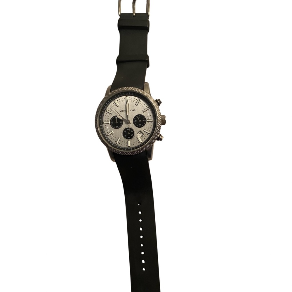 Michael Kors Black and Silver Smartwatch with Chronograph Features